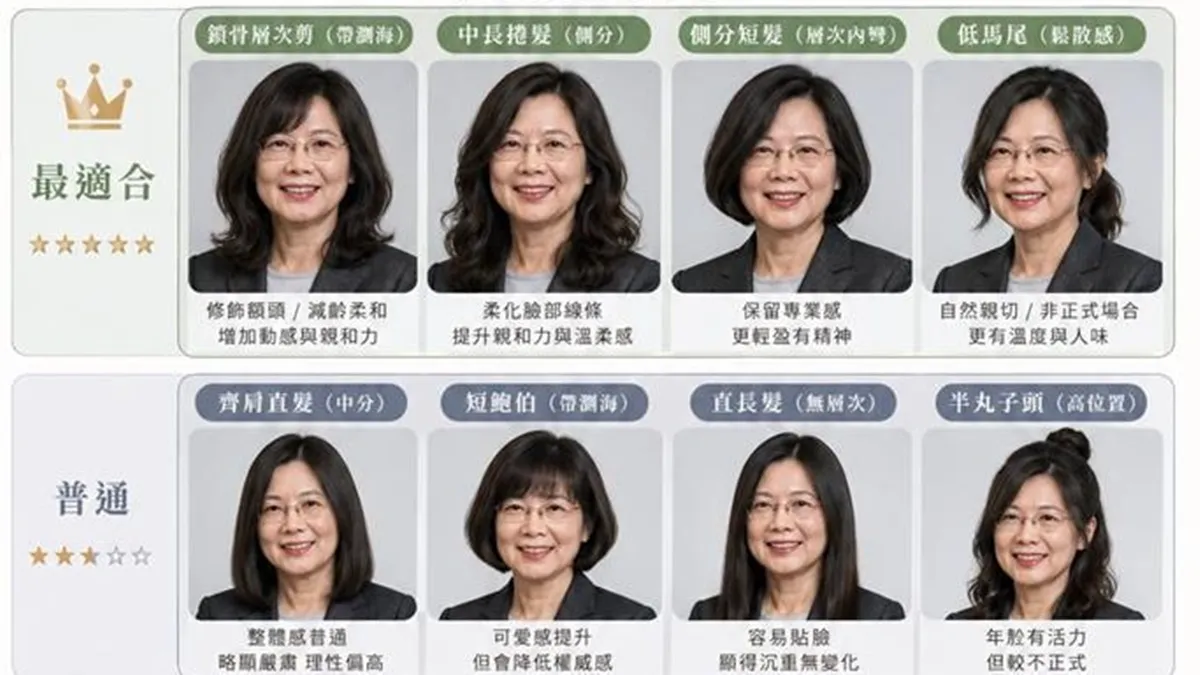 連蔡英文也在玩！AI分析髮型正流行 專家分享中年媽媽逆齡3祕訣